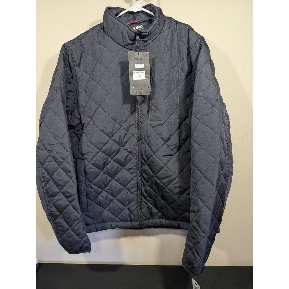 Hawke & Co Chelsea Jacket Mens L Carbon Diamond Quilted Full Zip NWT